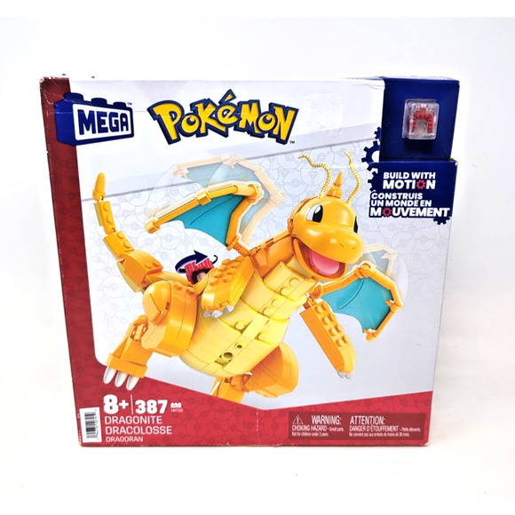 RARE Mattel MEGA Pokemon Dragonite Motion Building Blocks Set 388Pcs - NEW - Picture 1 of 6